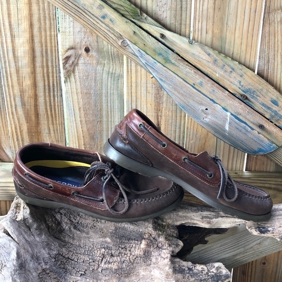 Sperry Top-Siders Brown Leather Lace Up Boat Shoes main image 10